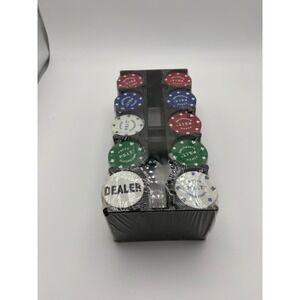 Poker Superstar Chip Set with Dealer Button and Rack New